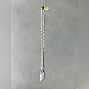 Blue Natutal Stone & Silver Plate necklace.